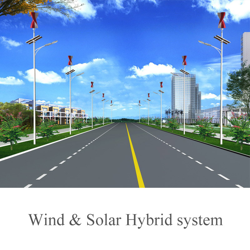 200W Vertical Axis Wind Turbine+200W Solar LED Street Light(SHJ-LD200-S)