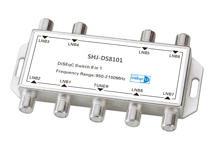 F Type Female 950-2150MHZ DiSEqC switch 8 IN 1(SHJ-DS8101)